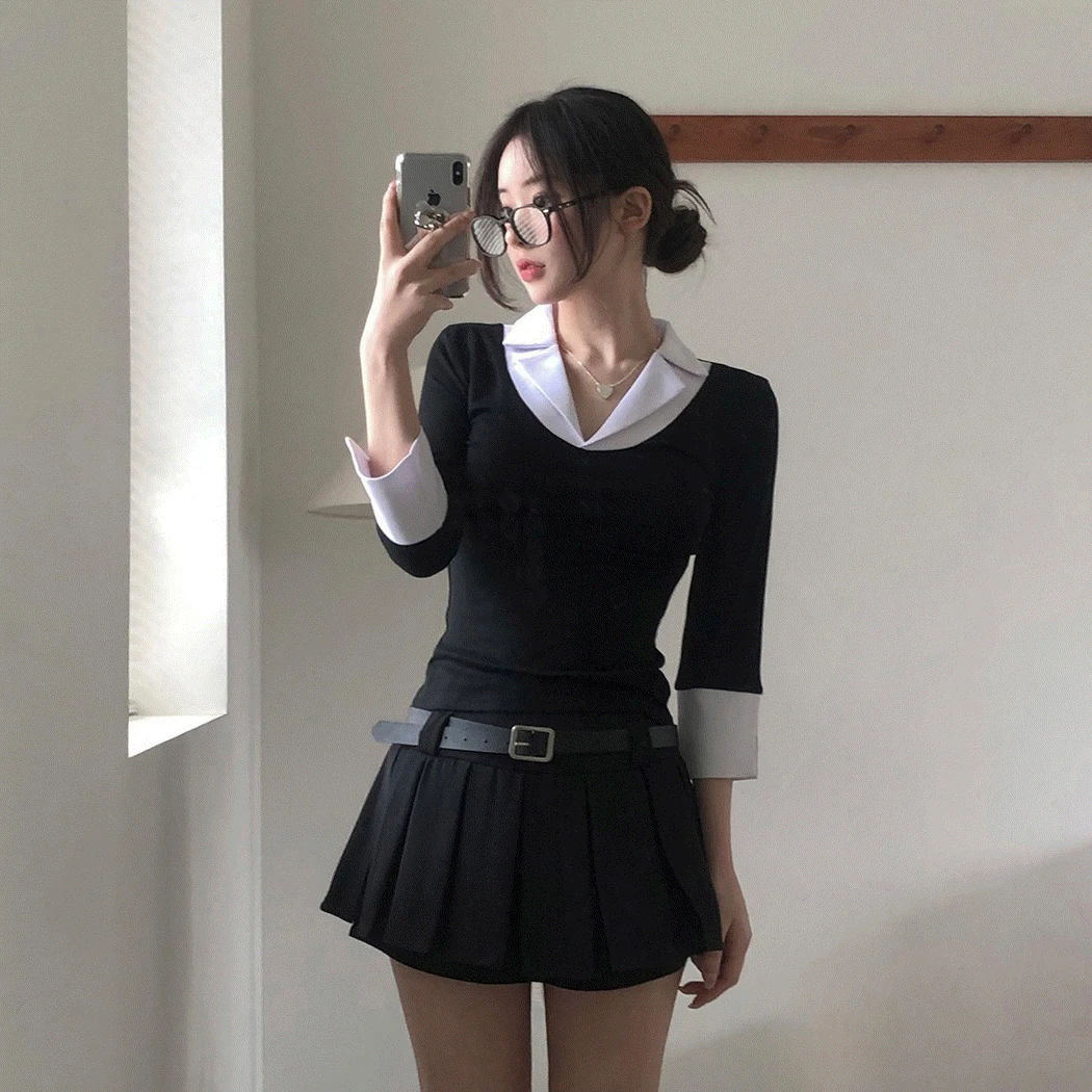 [벨트SET] 소피 플리츠 미니 스커트 - sk