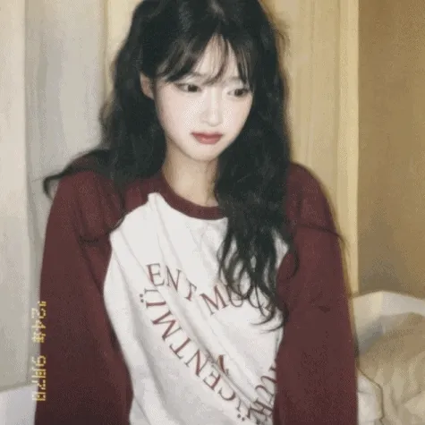 하트 레터링 나그랑 배색 맨투맨 (4컬러)