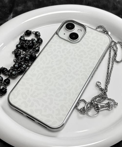 레오파드 실버 글라스 범퍼 케이스