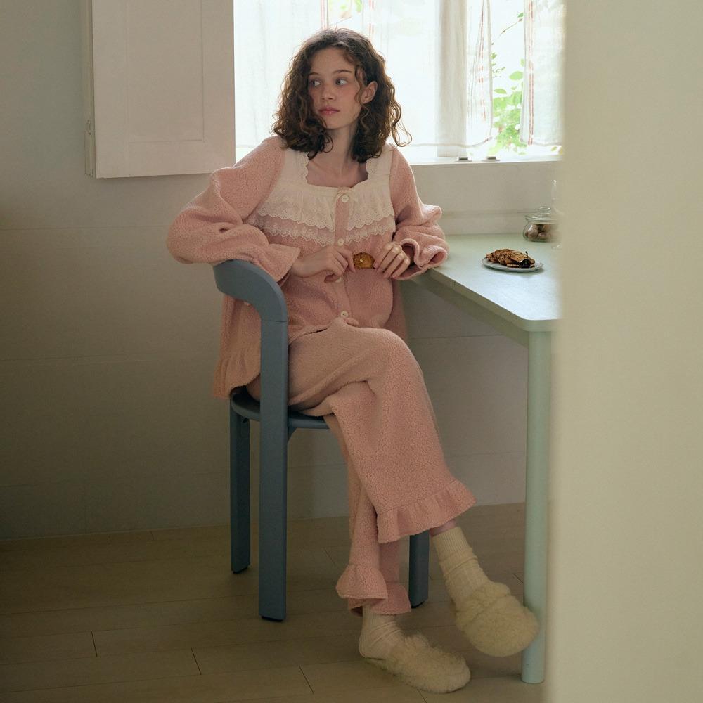 세레나 긴팔 투피스 핑크 (보아털)