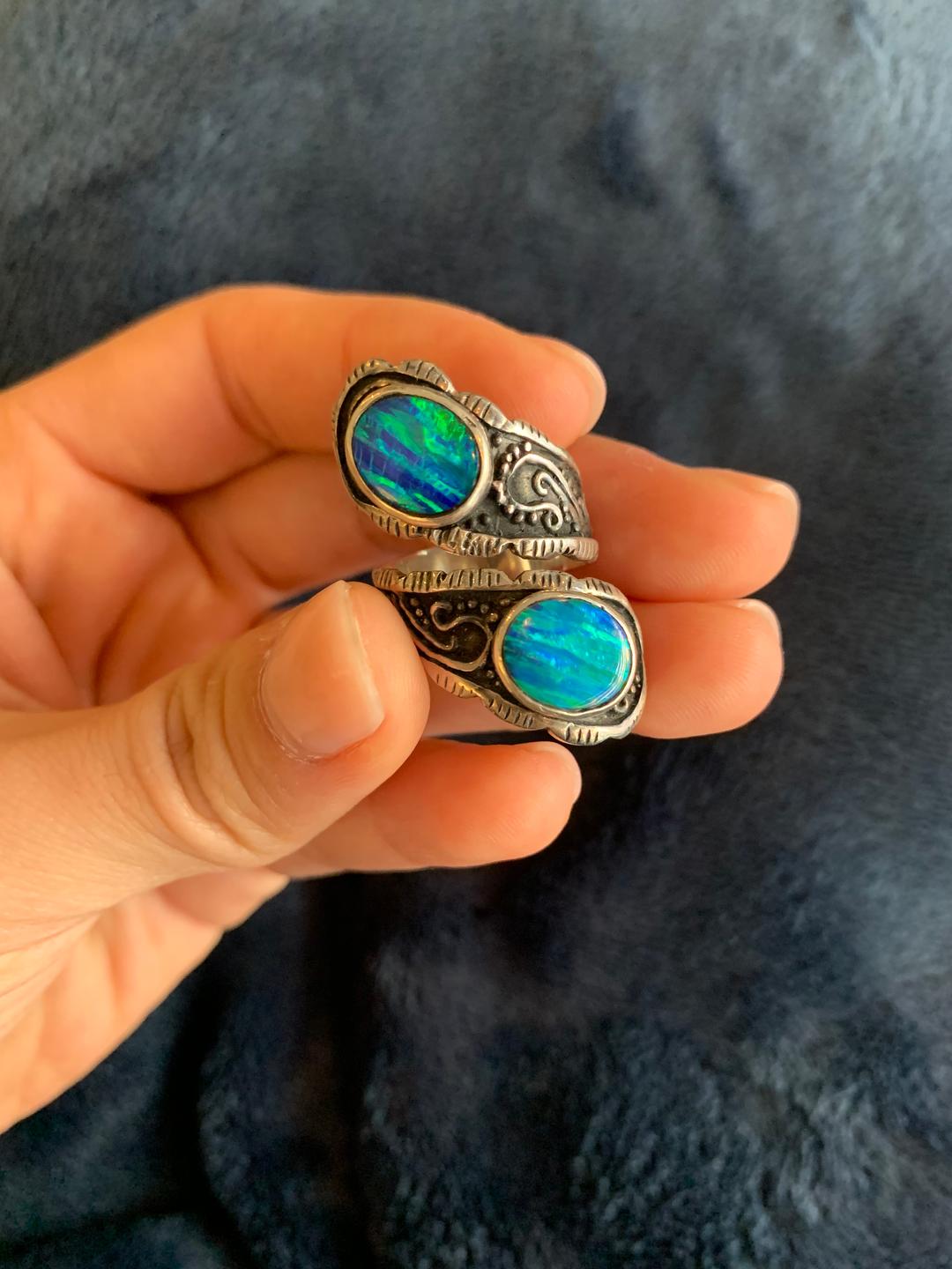 opal handmade free size ring