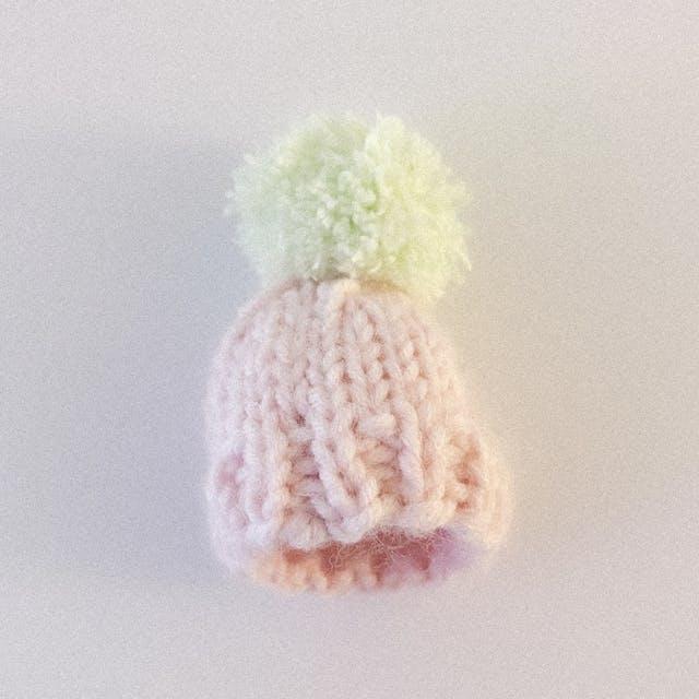 winter bell beanie - peach mohair