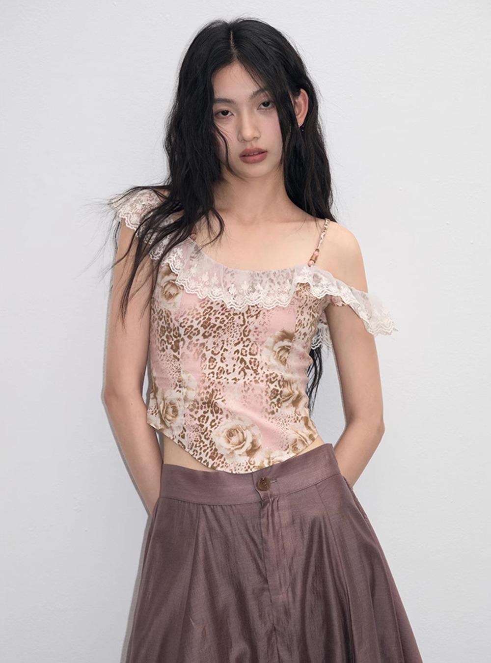 Leopard Lace Camisole Top