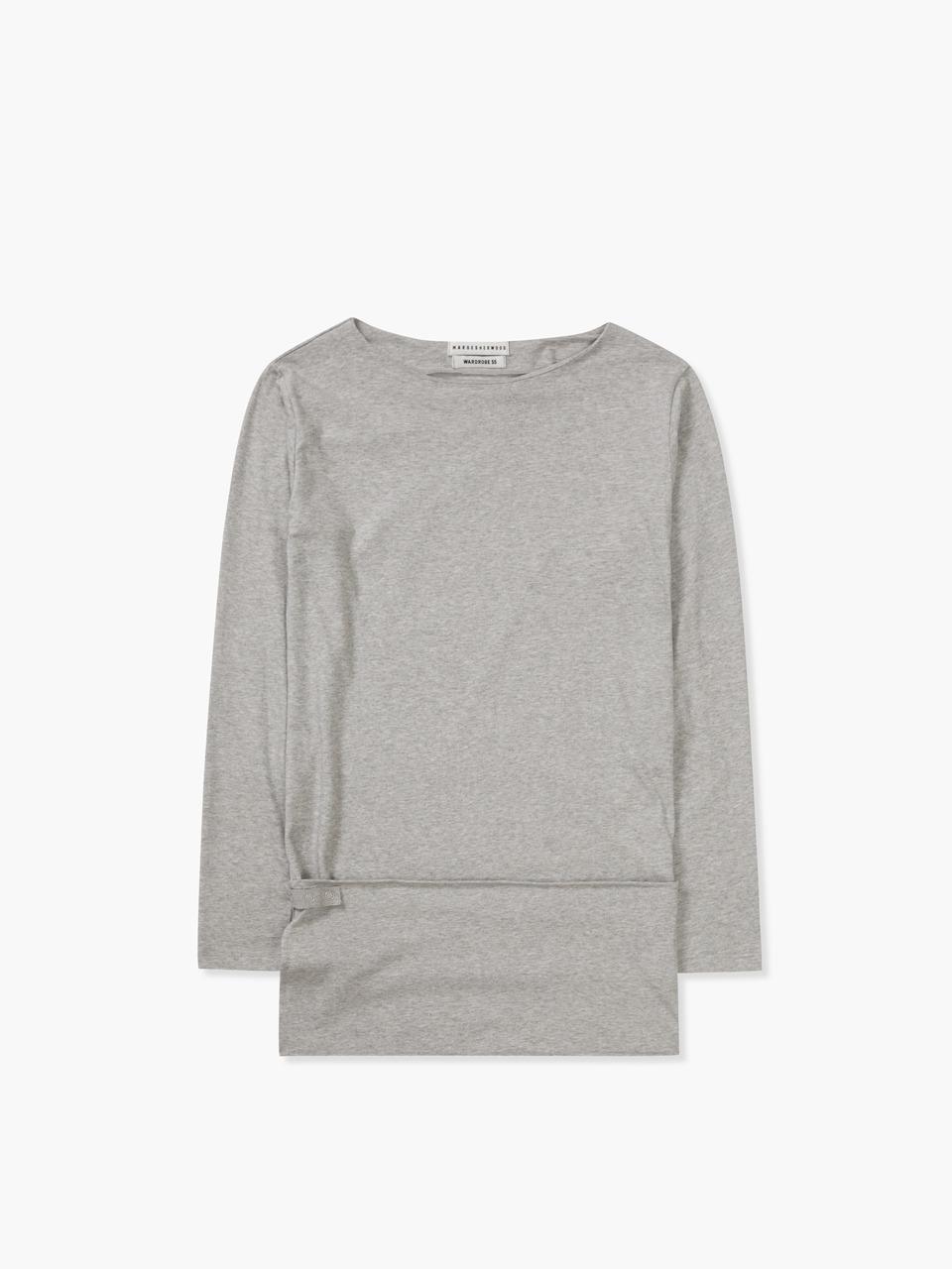 BOATNECK WRAP LONG SLEEVE_grey