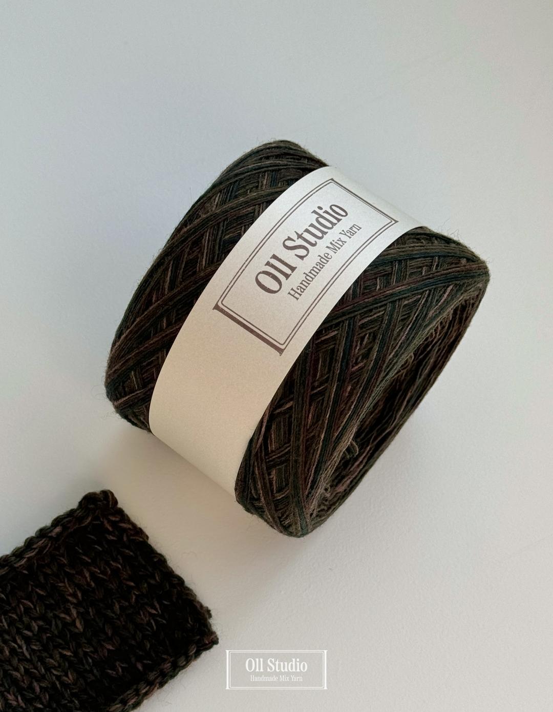 [올스튜디오] 모스그린 보카시 실 램스울 털실 코바늘 실 60g