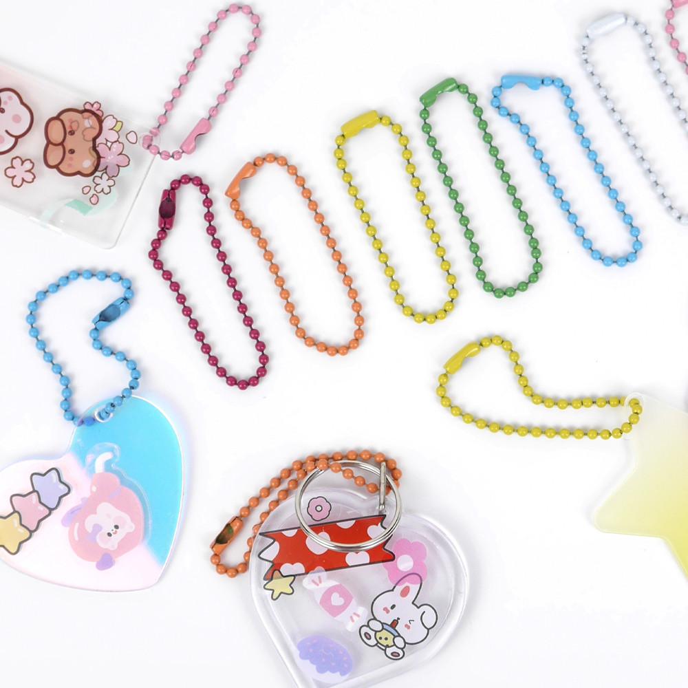 컬러군번줄 볼체인 구슬줄 키링 악세사리 열쇠 에어팟 인형 가방 고리 부자재 재료 diy