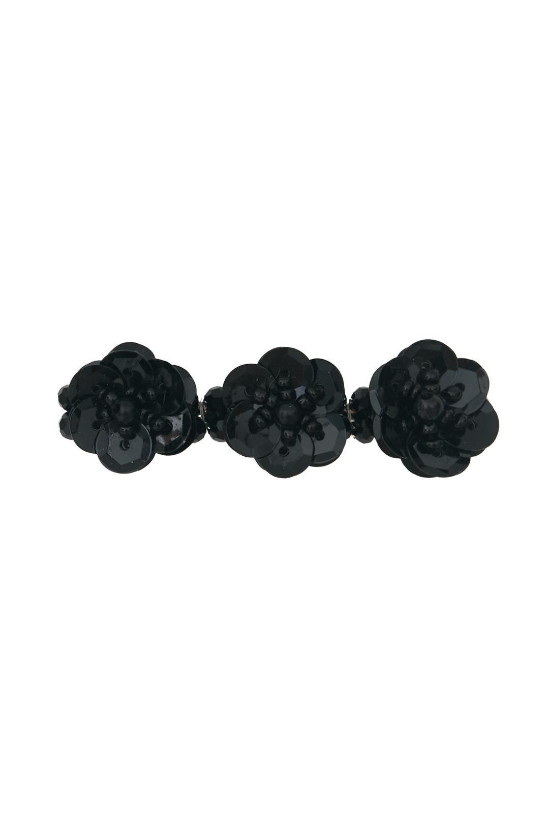 Spangle Flower Hairpin - Black