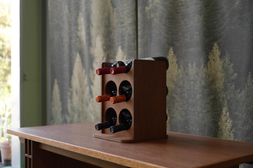 [각도와 커브] 6구 와인랙 / 로쏘 Rosso / 와인 진열 보관 수납 거치 전시대