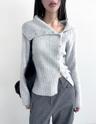 unbalance collar button golgi knit