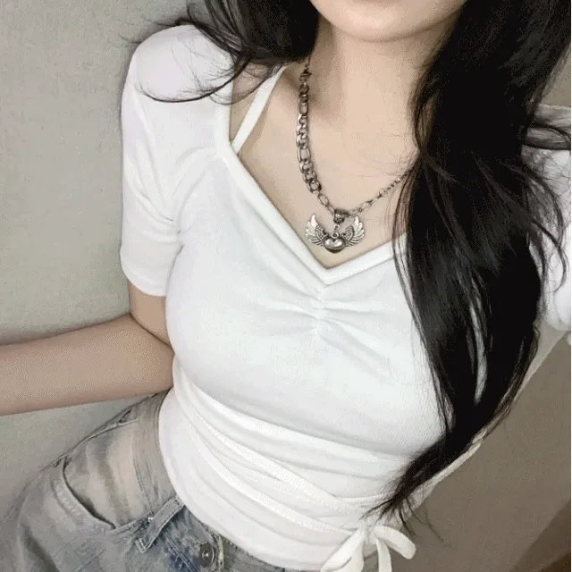 더블할인❤️‍🔥 half meaning strap T 하프 미닝 스트랩 티셔츠