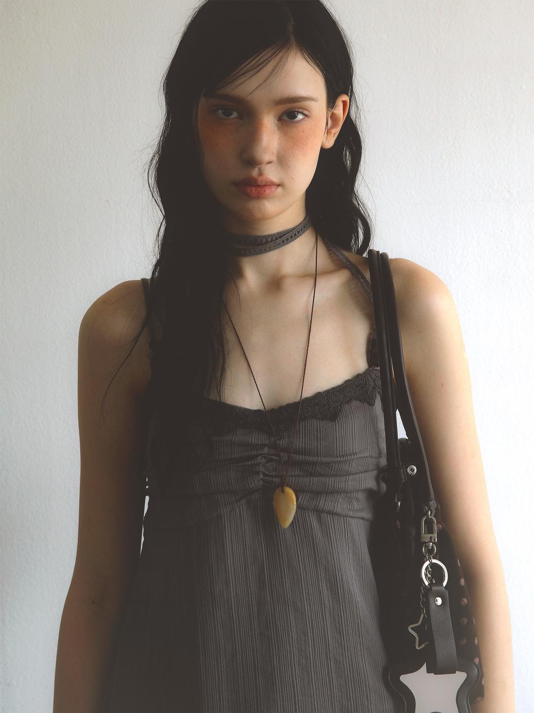Shade Tied Dress Charcoal