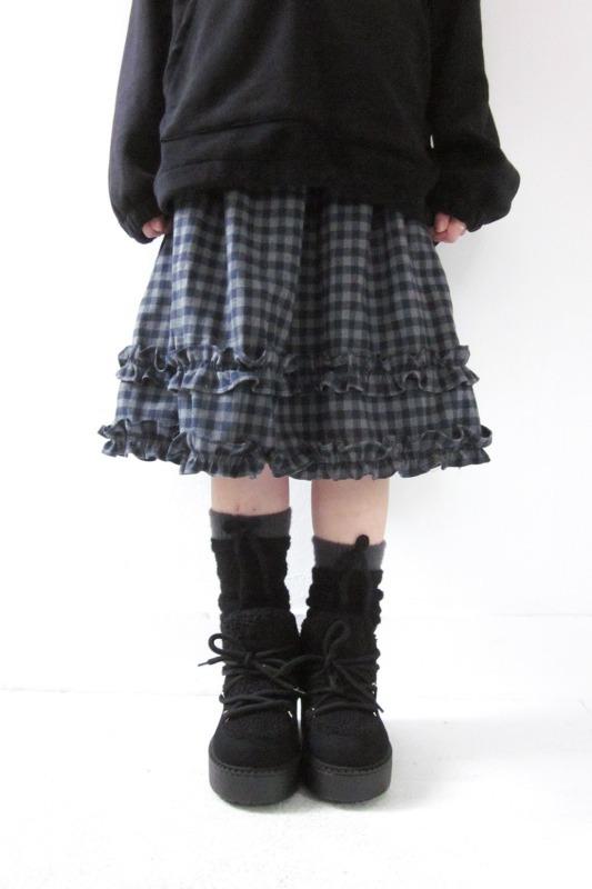 gingham check midi skirt (2color)