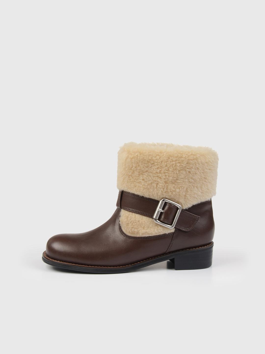 [SALE] [SA24F26] One buckle FUR boots (BW)