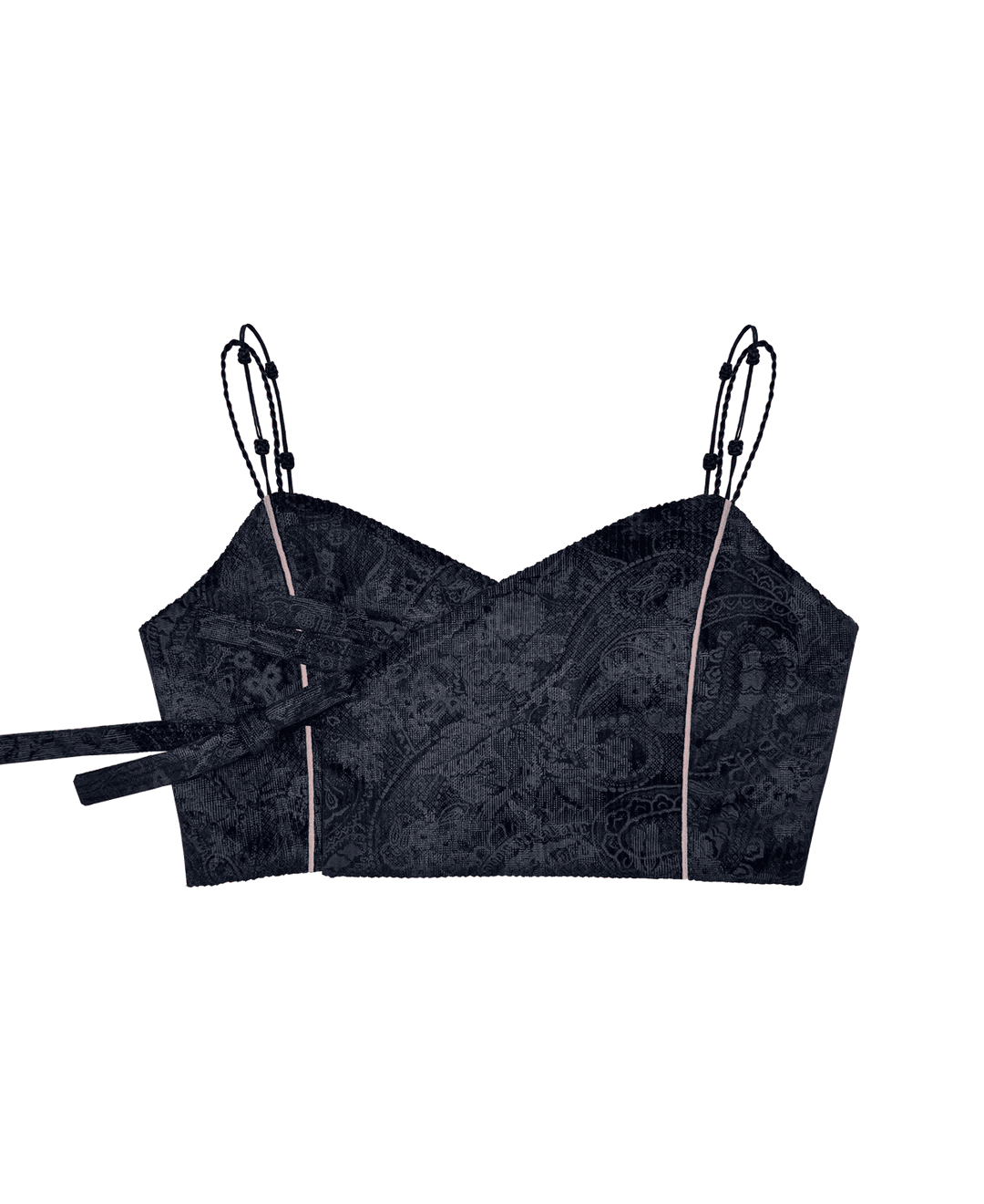 페이즐리 누빔 리버서블 뷔스티에