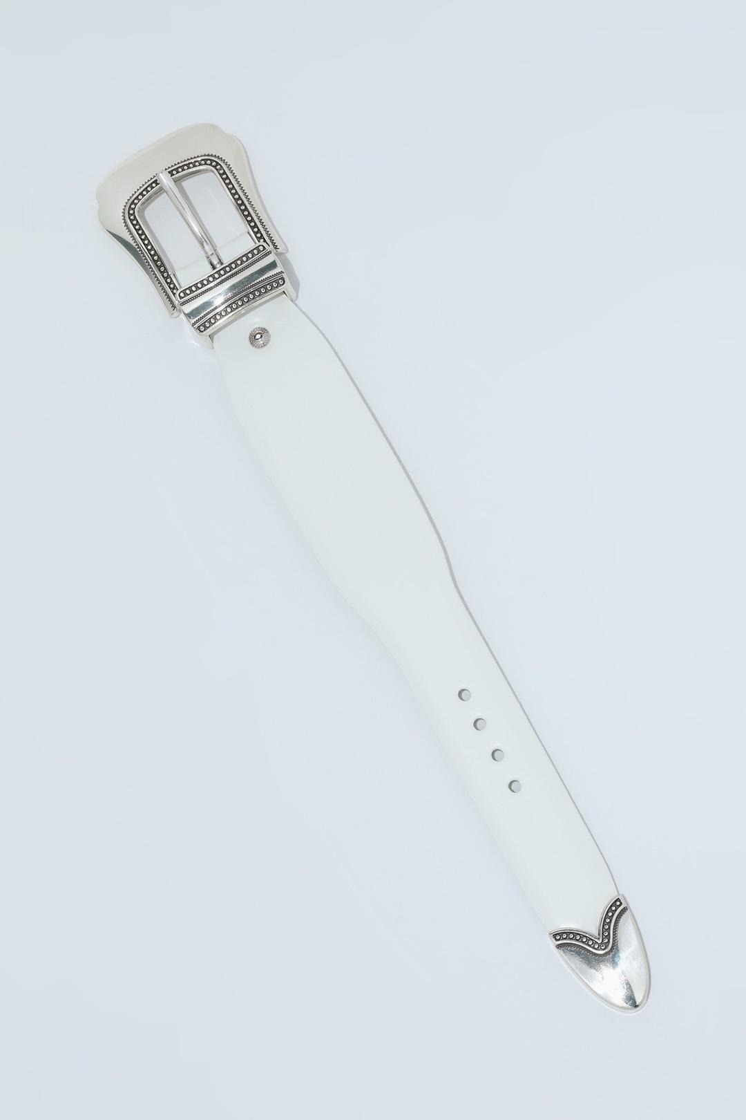 LEATHER BANGLE - White / ONE
