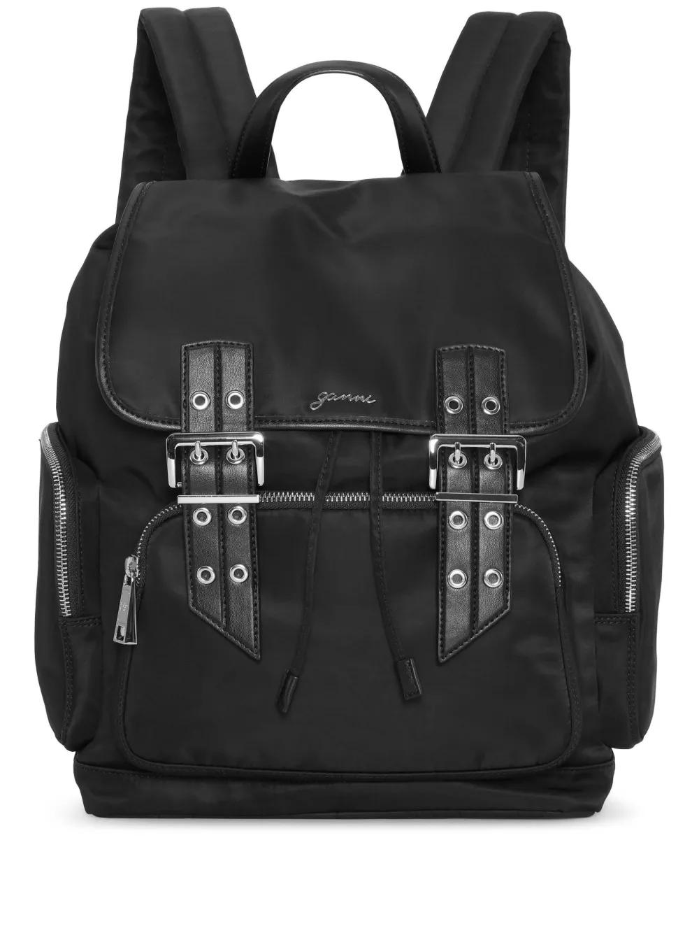 GANNI 로고 장식 백팩 | 블랙 | FARFETCH KR