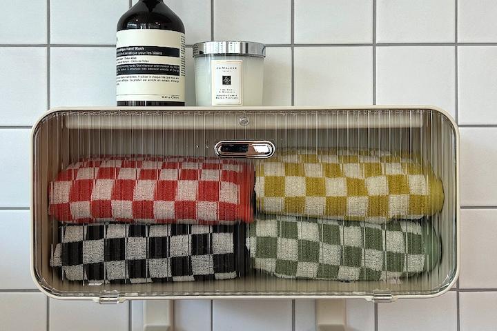 무타공 접착식 크림 변기위 욕실수납함/욕실선반