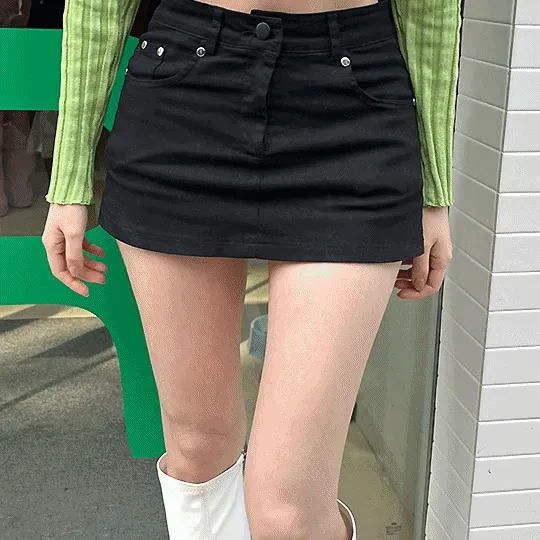 [자체제작/당일발송] 로우 미니 스커트 골반스커트 속바지 내장 11차재입고