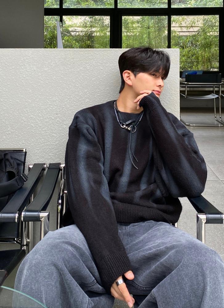 Trickle of Water Knit (2C / 블랙,아이보리)