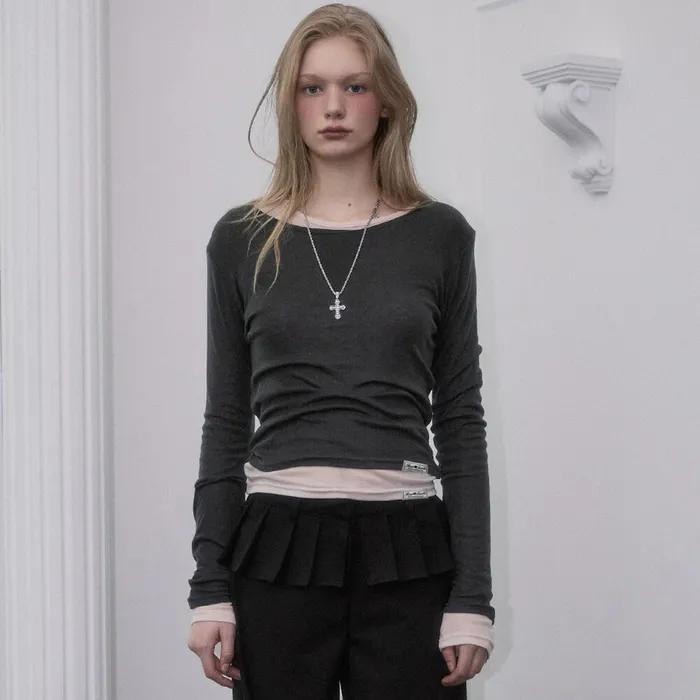 Essential Layered Long Sleeve [Charcoal]