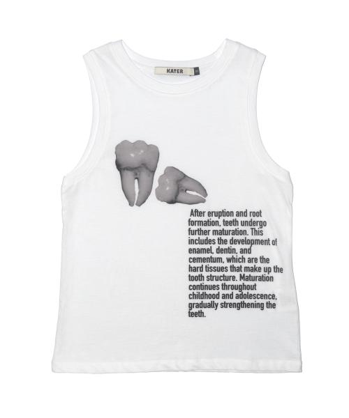 Teeth Sleeveless Tee - WHITE