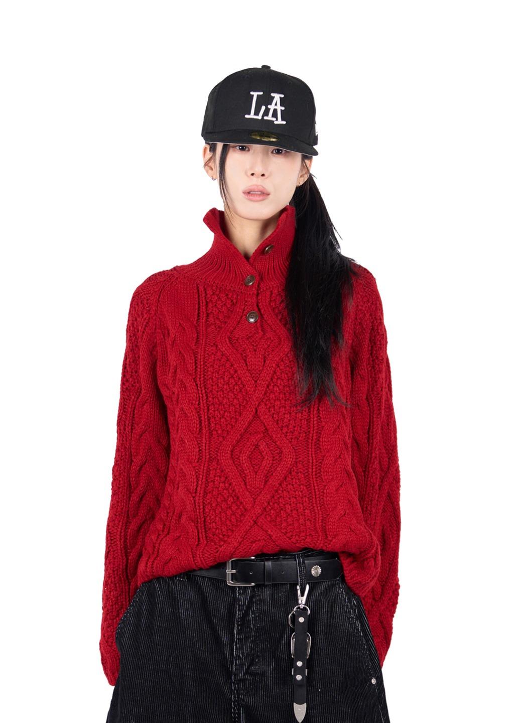 WIDE NECK CABLE KNIT