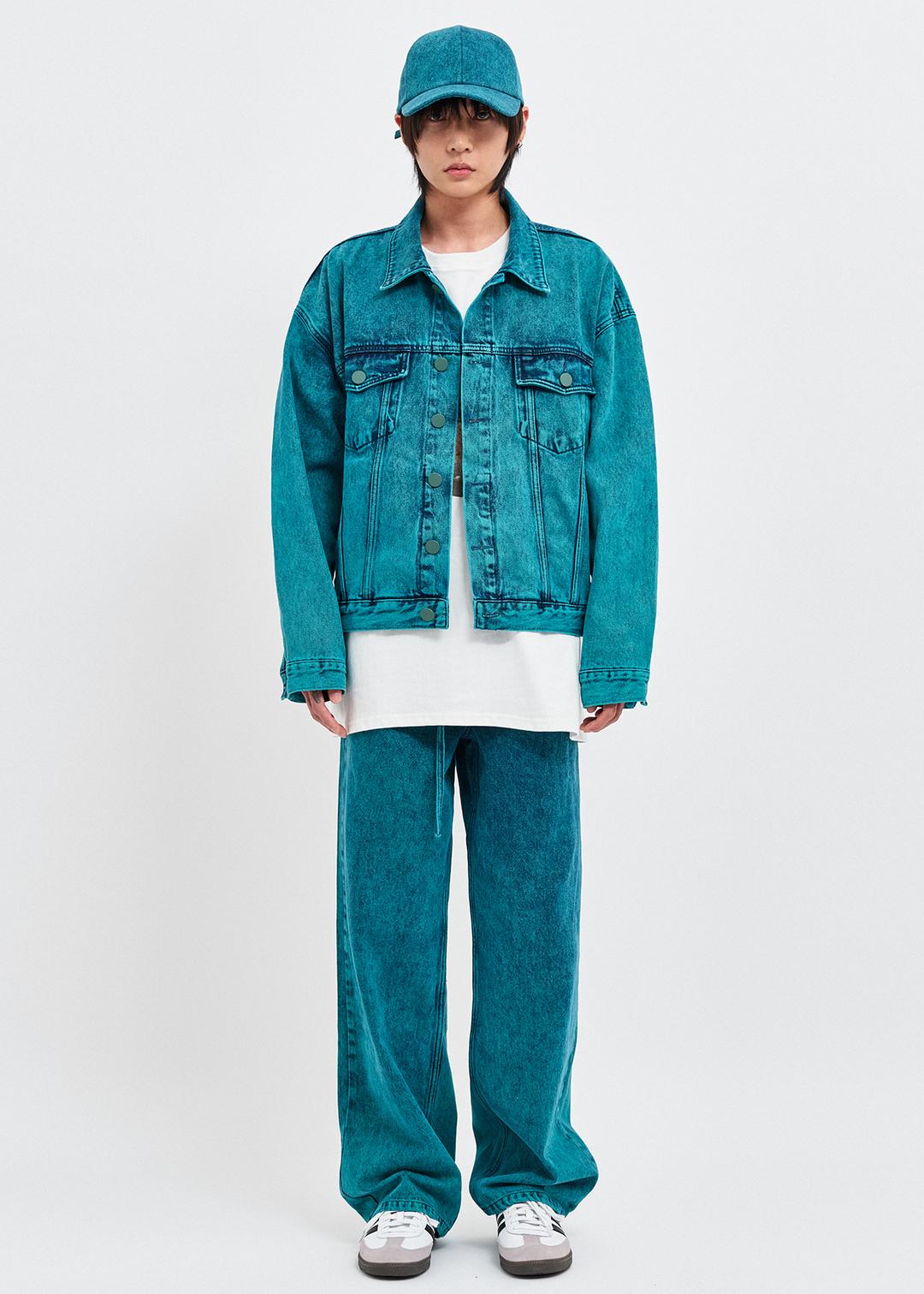 소주 데님 자켓+팬츠 셋업