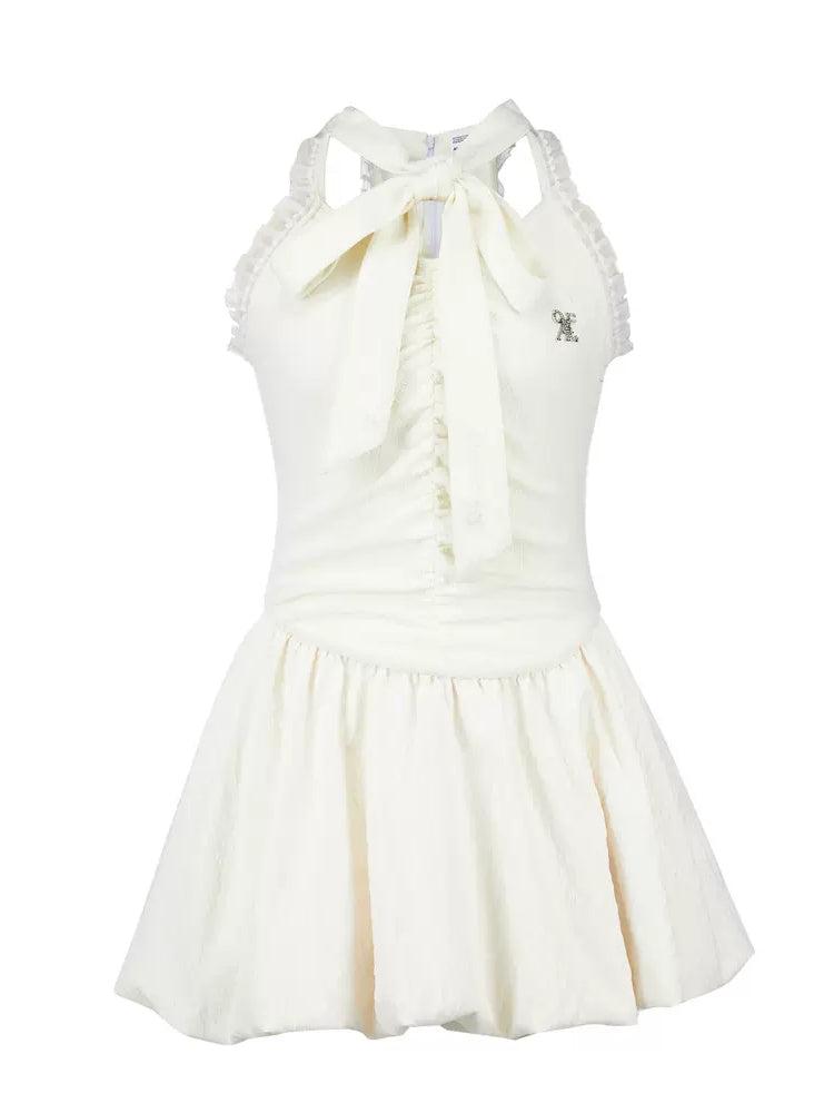 Bow tie sleeveless dress【s0000007240】