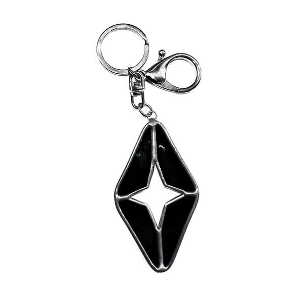(9ine to 6ix) Glass Sparkle Keyring Black