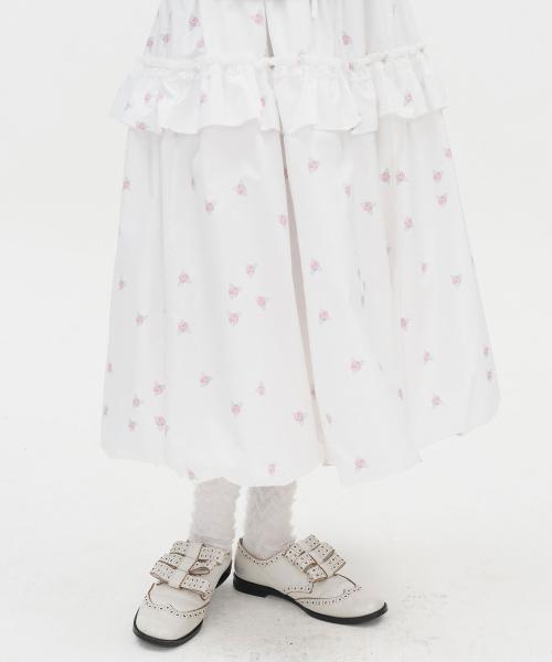 Flower Volume Skirt [White]
