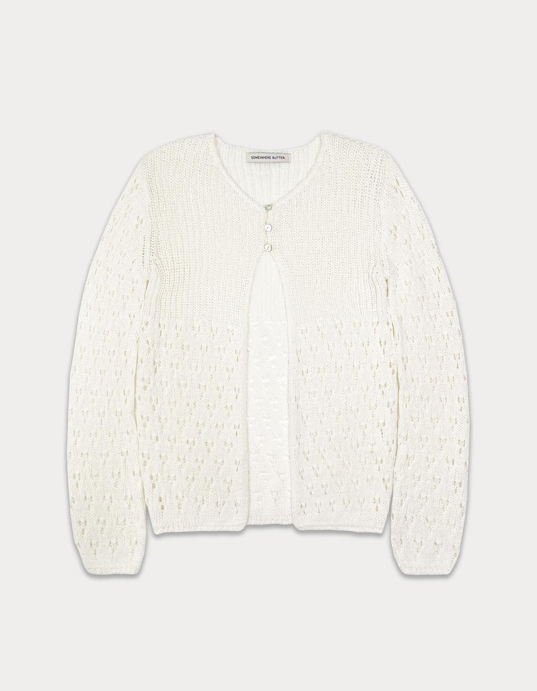 3rd / 8.16 출고 Cotton skashi cardigan - ivory