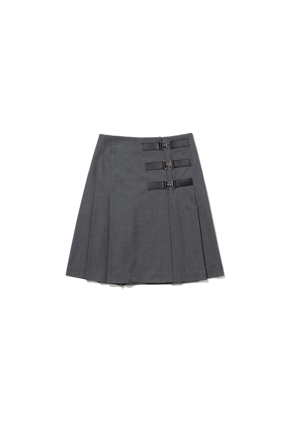 buckle midi skirt