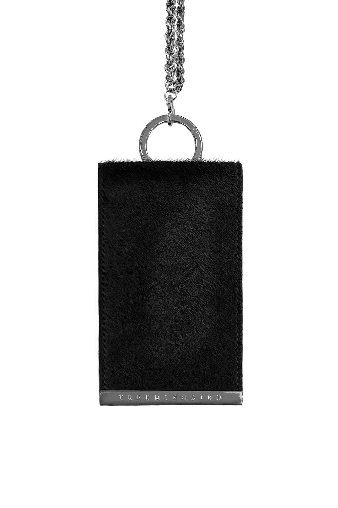 Hair-On 2-way Chain Wallet Bag [ Black ]