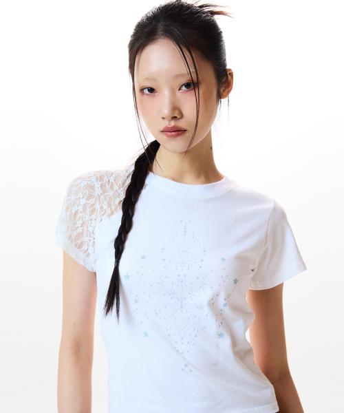 IM LACE POINT TEE(WHITE)