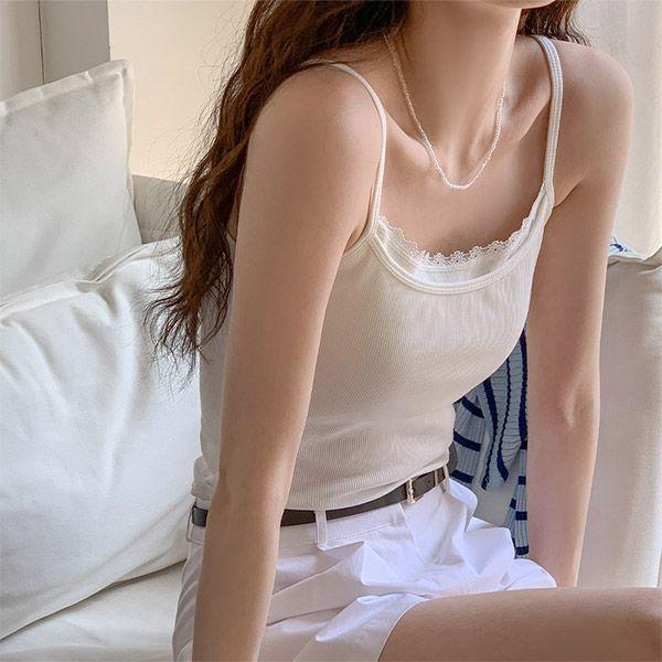(캡내장) 세라핀 레이스 백라인 컷아웃 패드 나시 ts4412