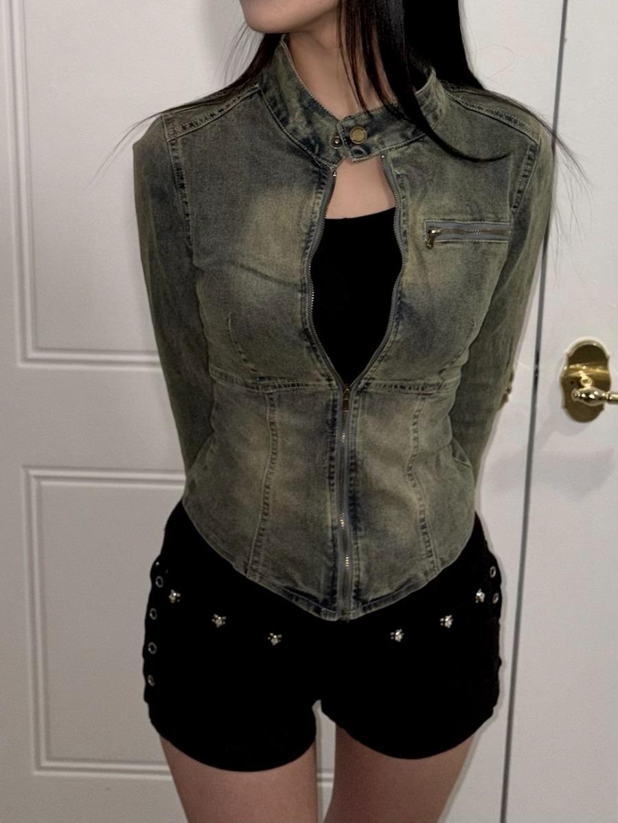 denim short jacket