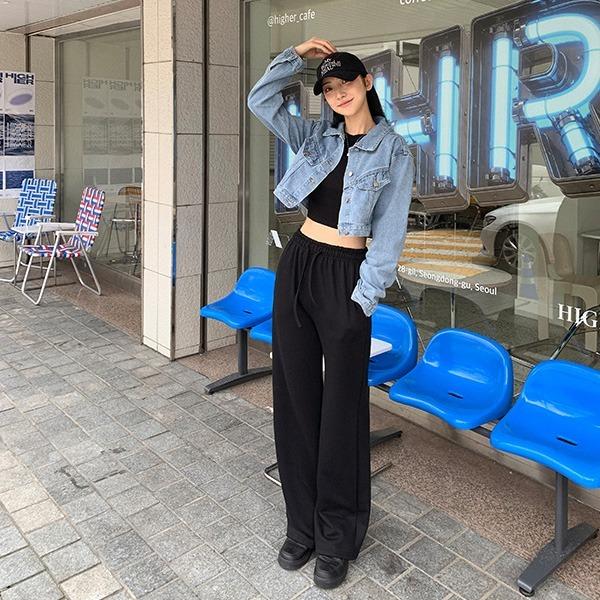 [174]키큰여자바지vol.434*3단쭈리와이드밴딩팬츠