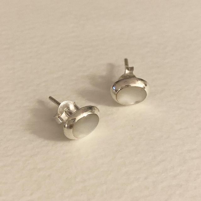 (실버925) 자개 써클 귀걸이