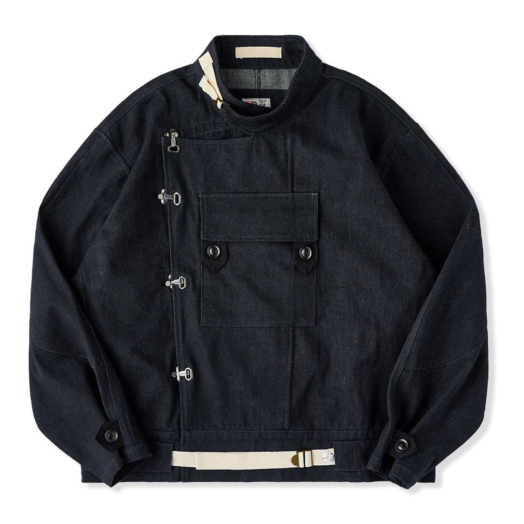 13oz 데님 스웨덴 모터사이클 자켓