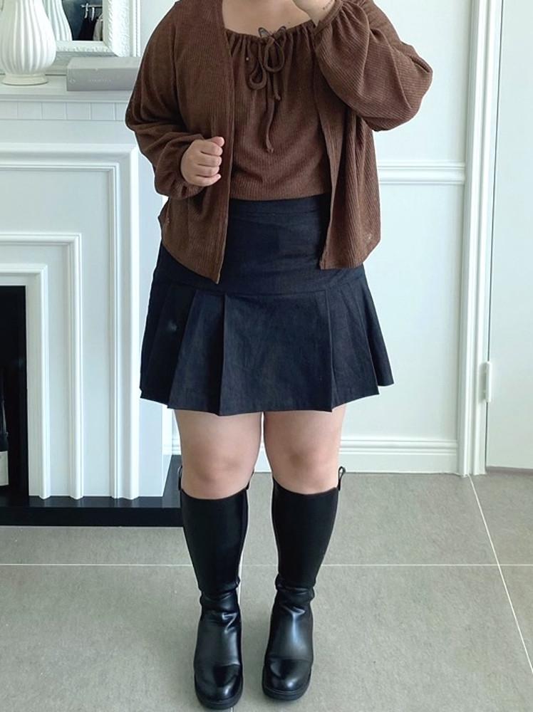 [빅사이즈][30~38] 퀸카 플리츠 팬츠 스커트