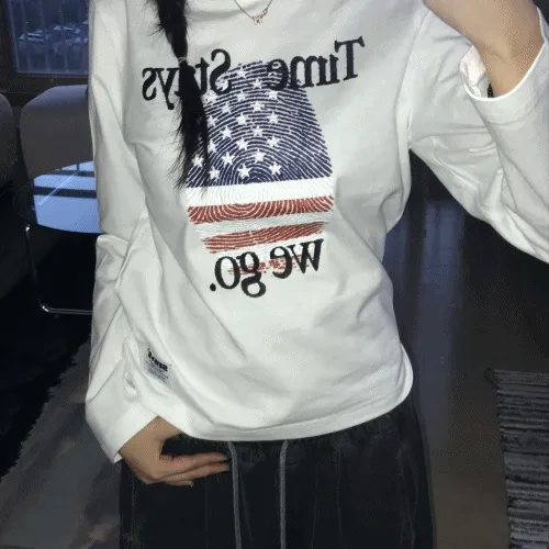 [MADE] 당일 ✯포인트라벨✯ Time.SS 세미크롭 긴팔티