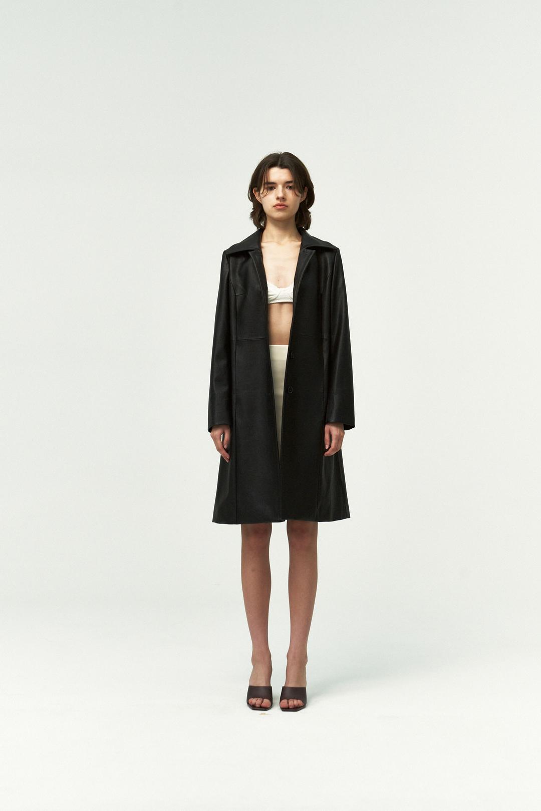 FAUX CLASSIC LEATHER COAT