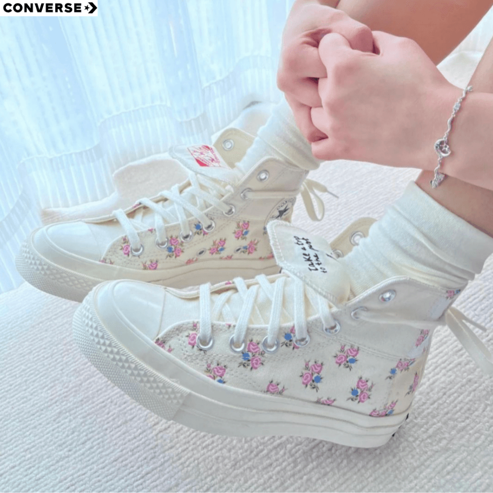 컨버스 꽃무늬 봄신발 척70 패치워크 플로럴 에그렛 스니커즈