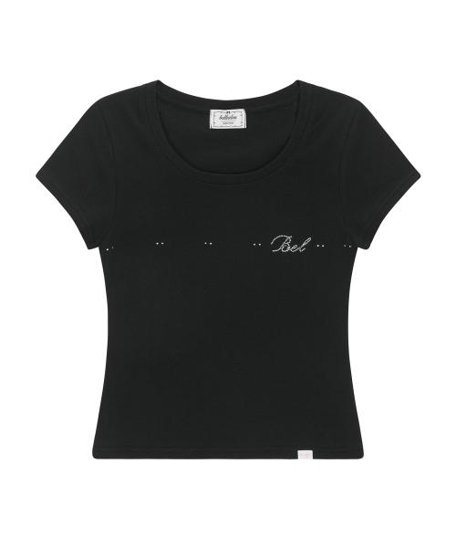 TWINKLE HALF TEE-BLACK