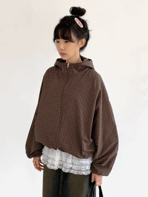 [MD추천/봄자켓] 잔나비 체크 후드 집업 점퍼 -3colors