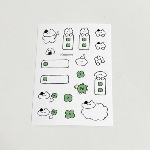 하얀샵 클로버 스티커