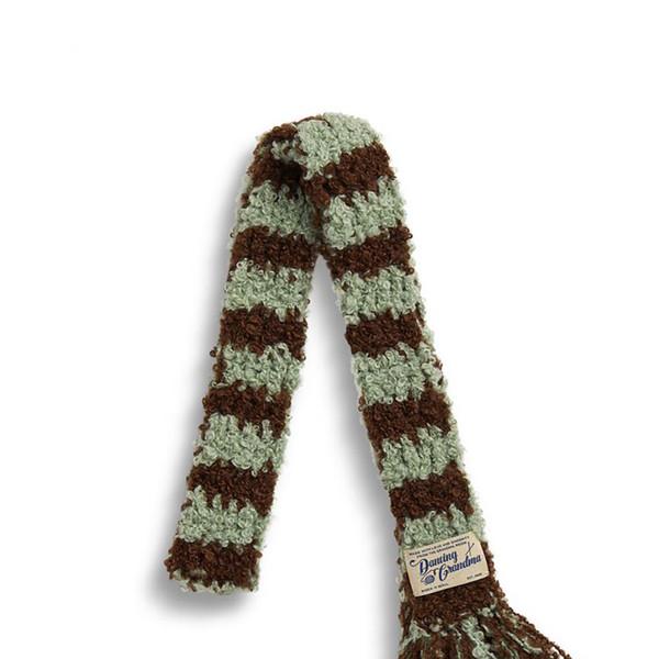 [당일출고/HOLIDAY GIFT] CURLY STRIPE MUFFLER : MINT