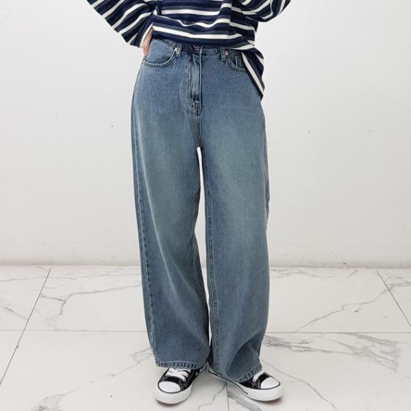 틴 데님 와이드 팬츠 [여자아메카지/아메카지룩/여자워크웨어/와이드팬츠]