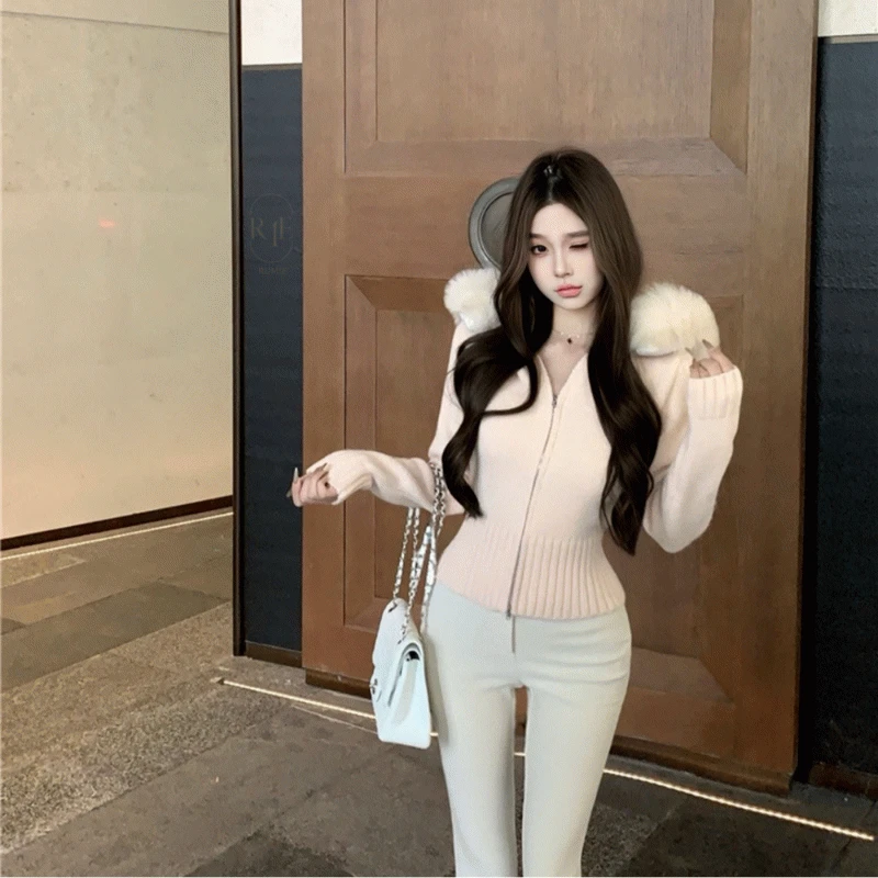 최저가) 파스텔 퍼 니트 가디건