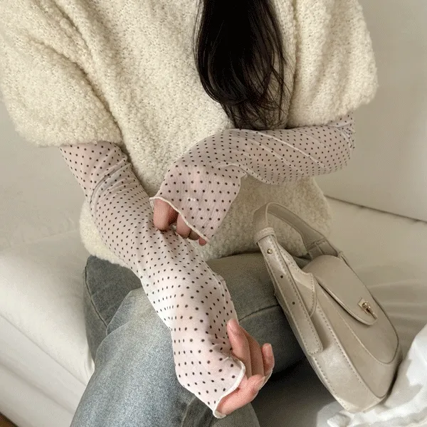 [이너템 강추] 도트 시스루 레이어드 긴팔 티셔츠